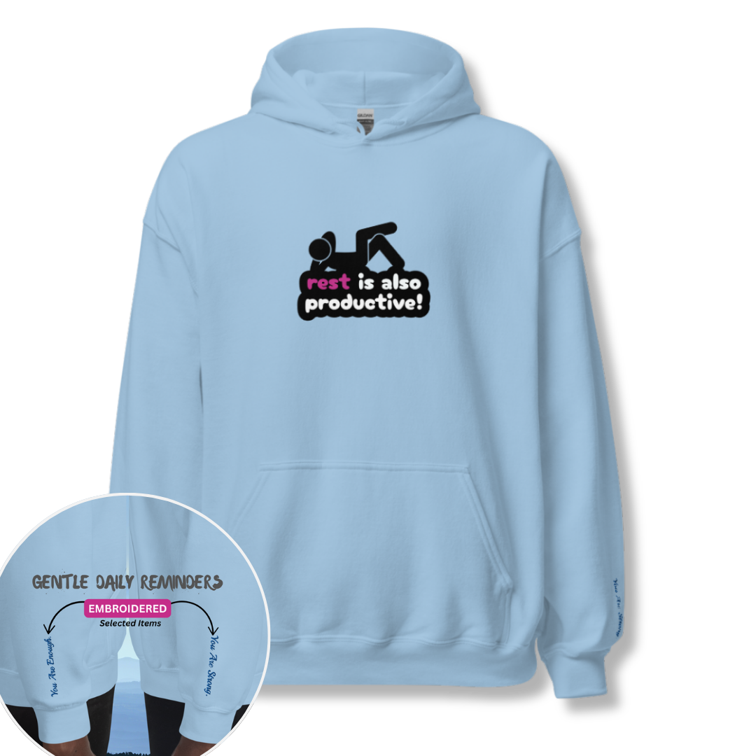 Rest Is Also Productive - Unisex Hoodie (with Wrist Embroidery)