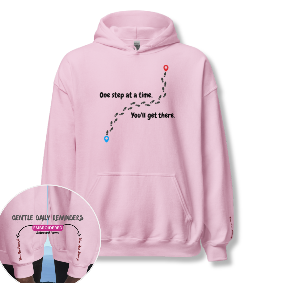 One Step at a Time - Unisex Hoodie (with Wrist Embroidery)