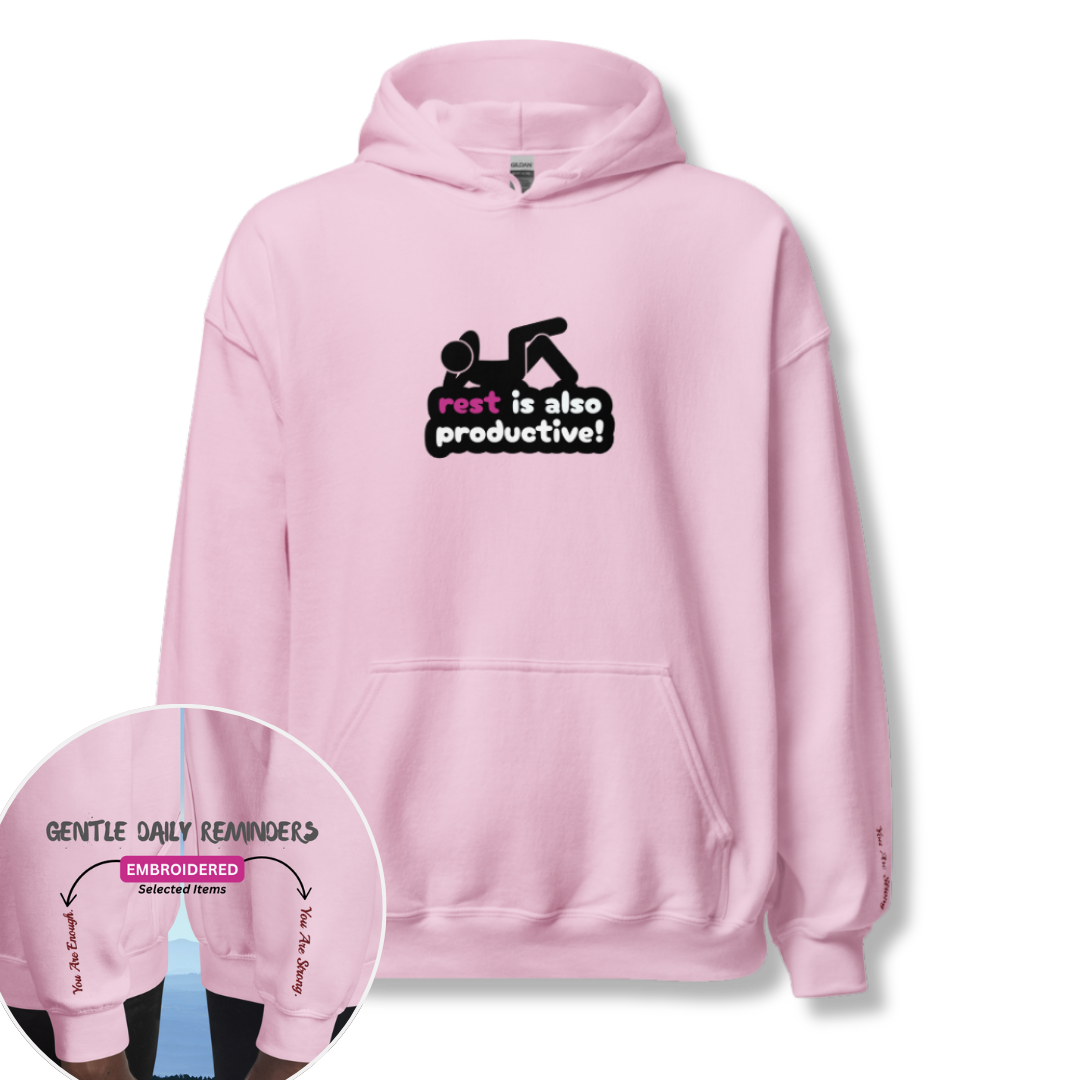 Rest Is Also Productive - Unisex Hoodie (with Wrist Embroidery)