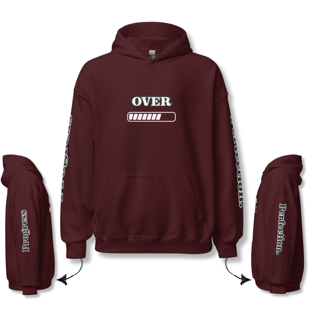Progress OVER Perfection - Unisex Hoodie (with Sleeve Printing)