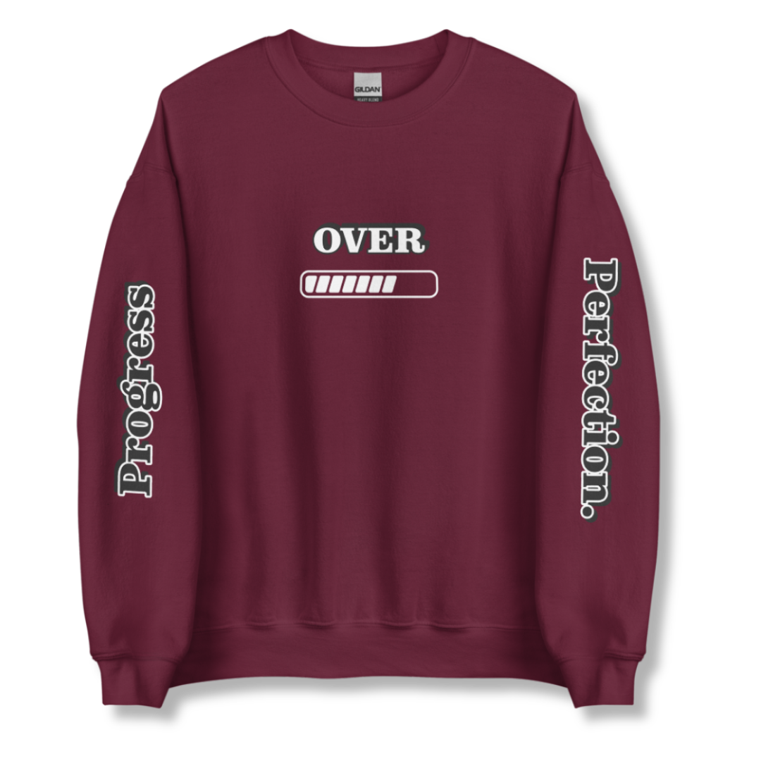 Progress OVER Perfection - Unisex Sweatshirt (with Sleeve Printing)