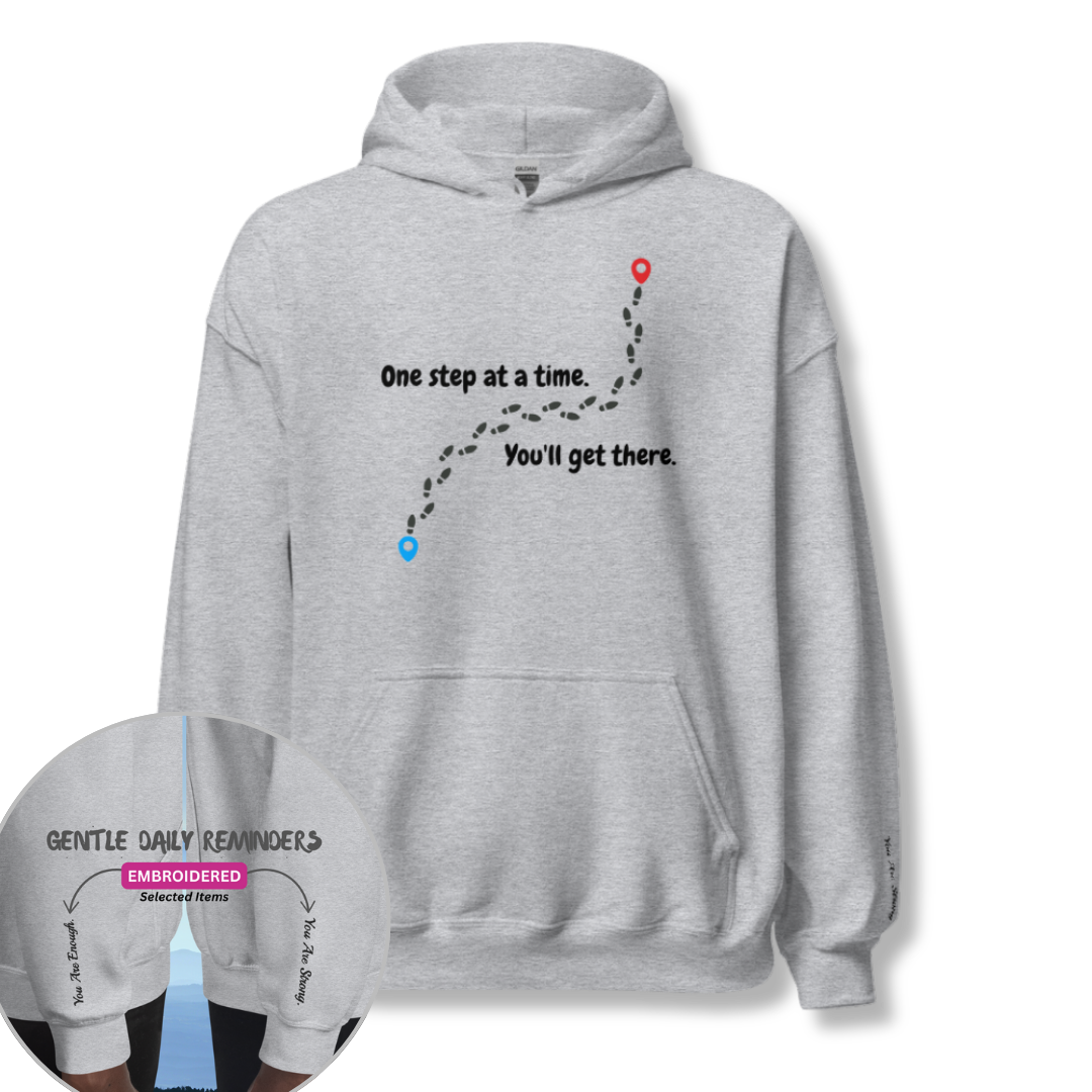 One Step at a Time - Unisex Hoodie (with Wrist Embroidery)