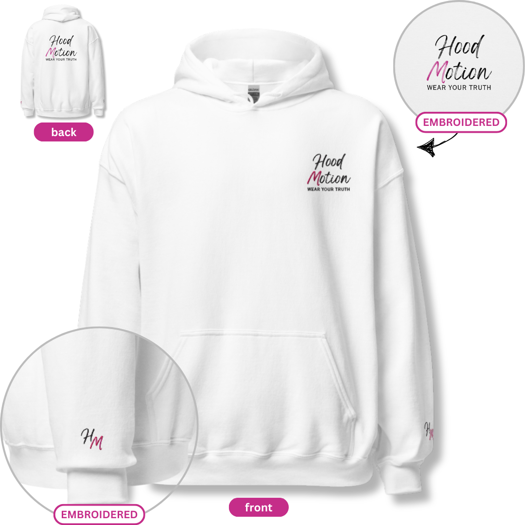 Hood Motion - Unisex Hoodie (with Left Chest and Wrist Embroidery + Back Print)