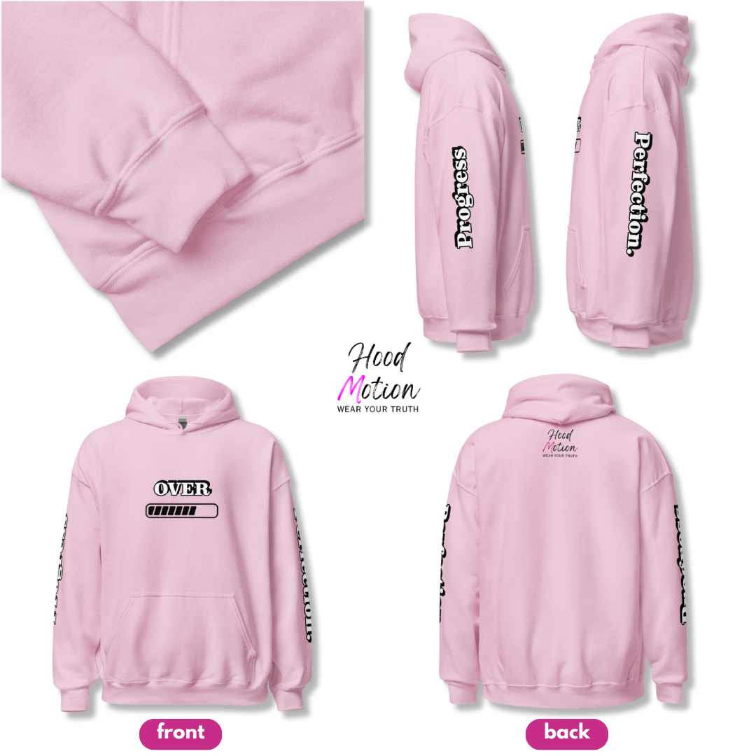 Progress OVER Perfection - Unisex Hoodie (with Sleeve Printing)
