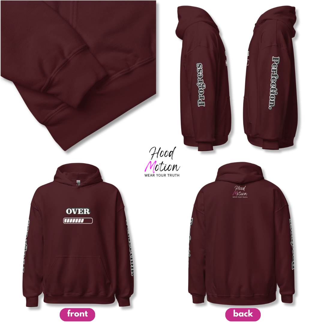 Progress OVER Perfection - Unisex Hoodie (with Sleeve Printing)