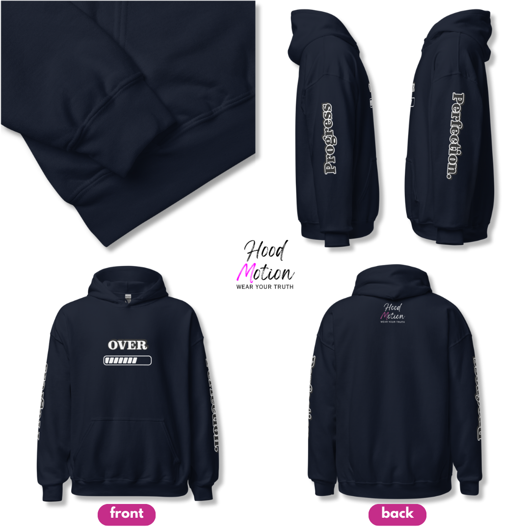 Progress OVER Perfection - Unisex Hoodie (with Sleeve Printing)