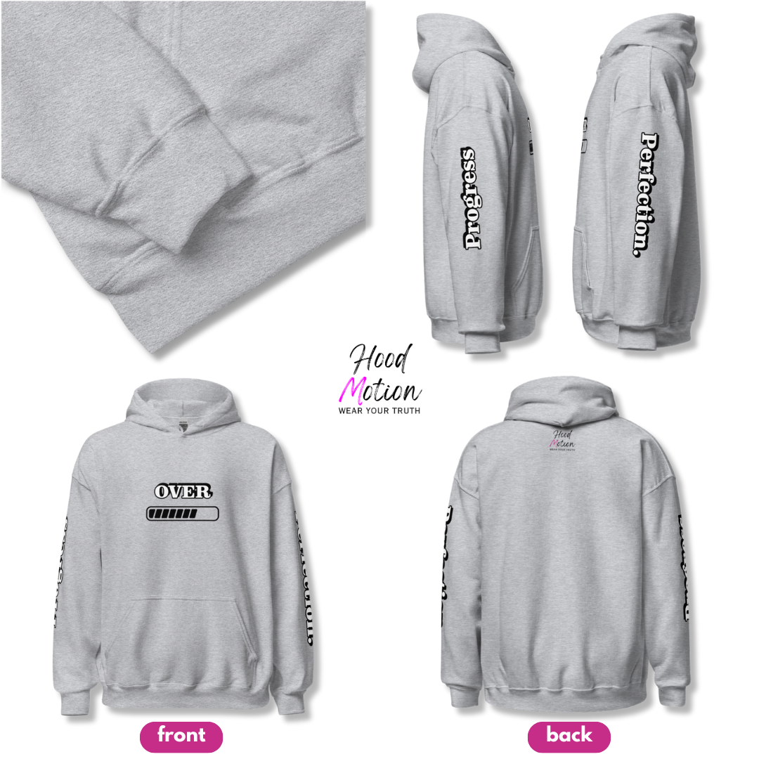 Progress OVER Perfection - Unisex Hoodie (with Sleeve Printing)