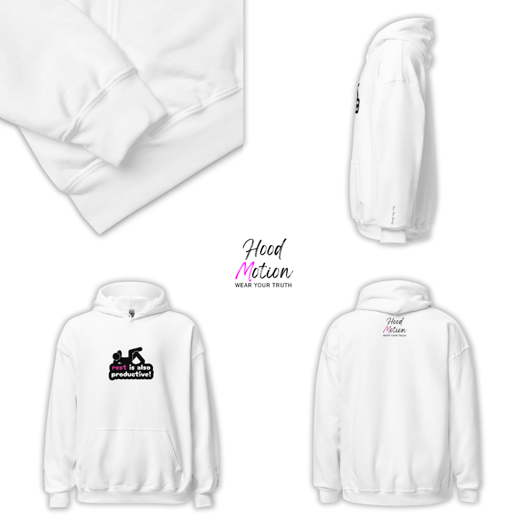 Rest Is Also Productive - Unisex Hoodie (with Wrist Embroidery)