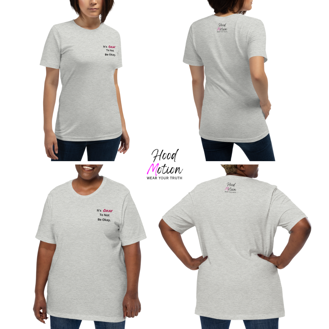 It's Okay to not be Okay v2 - Unisex T-shirt (with Left Chest and Sleeve Embroidery)