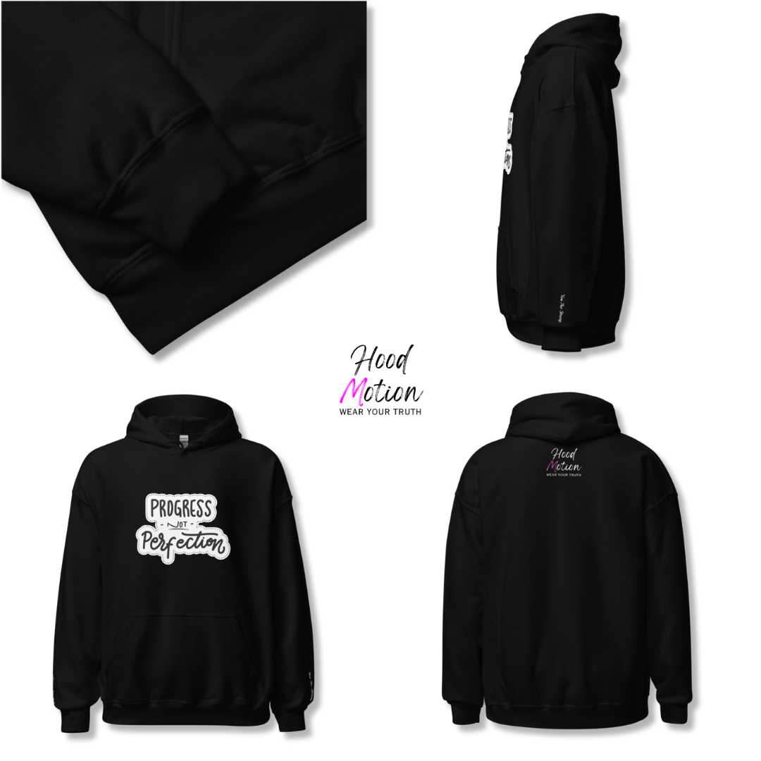 Progress NOT Perfection - Unisex Hoodie (with Wrist Embroidery)