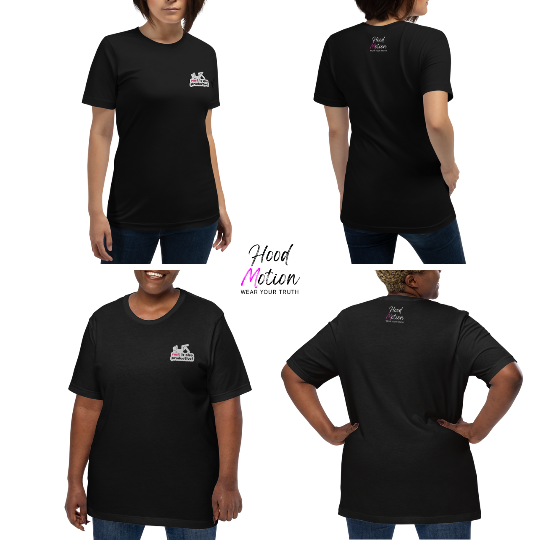 Rest Is Also Productive - Unisex T-Shirt (with Left Chest and Sleeve Embroidery)