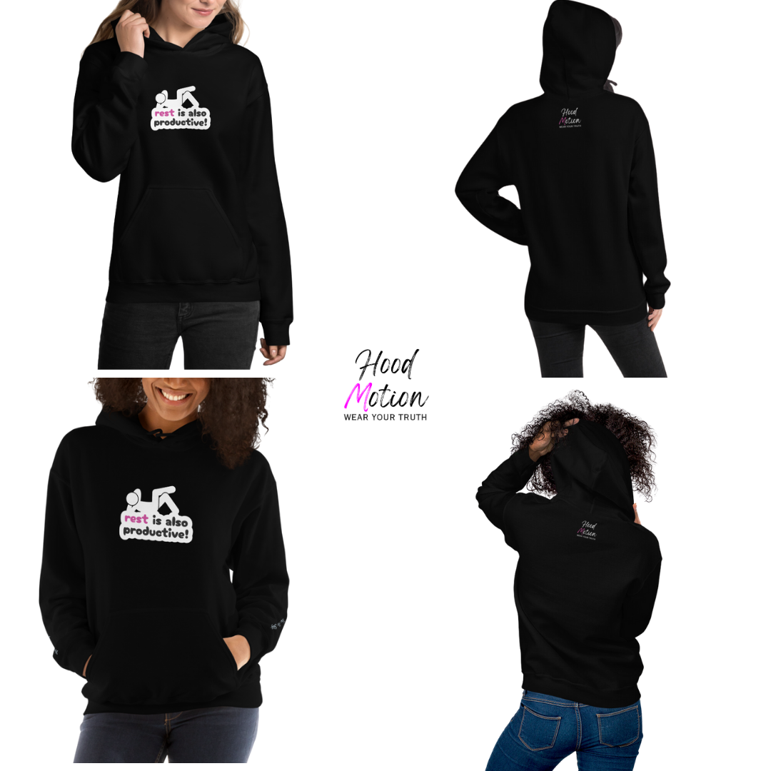 Rest Is Also Productive - Unisex Hoodie (with Wrist Embroidery)
