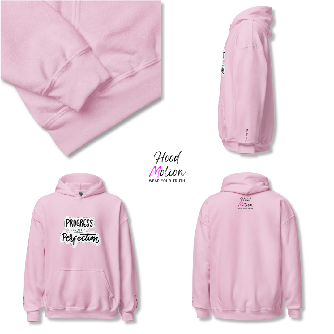 Progress NOT Perfection - Unisex Hoodie (with Wrist Embroidery)