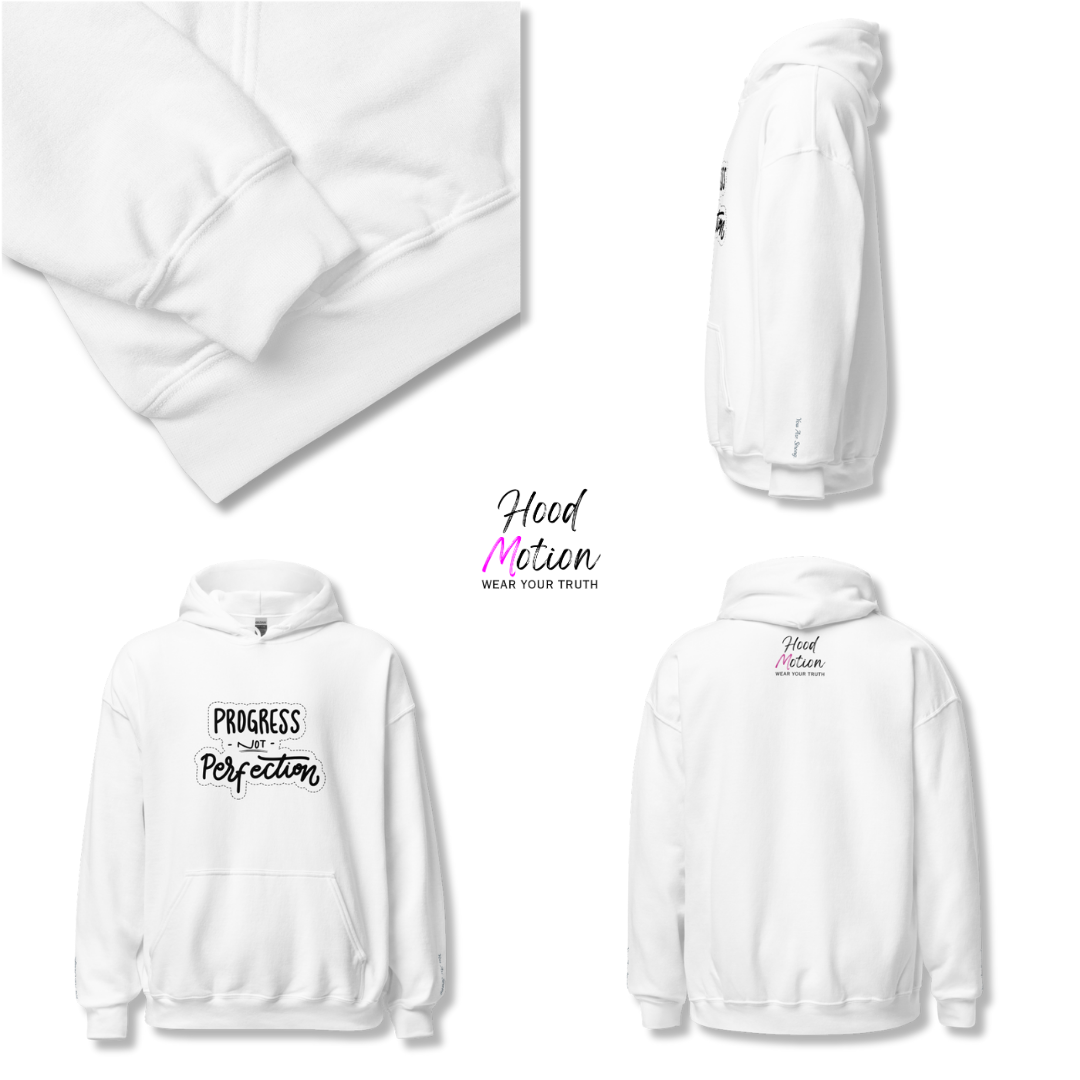 Progress NOT Perfection - Unisex Hoodie (with Wrist Embroidery)
