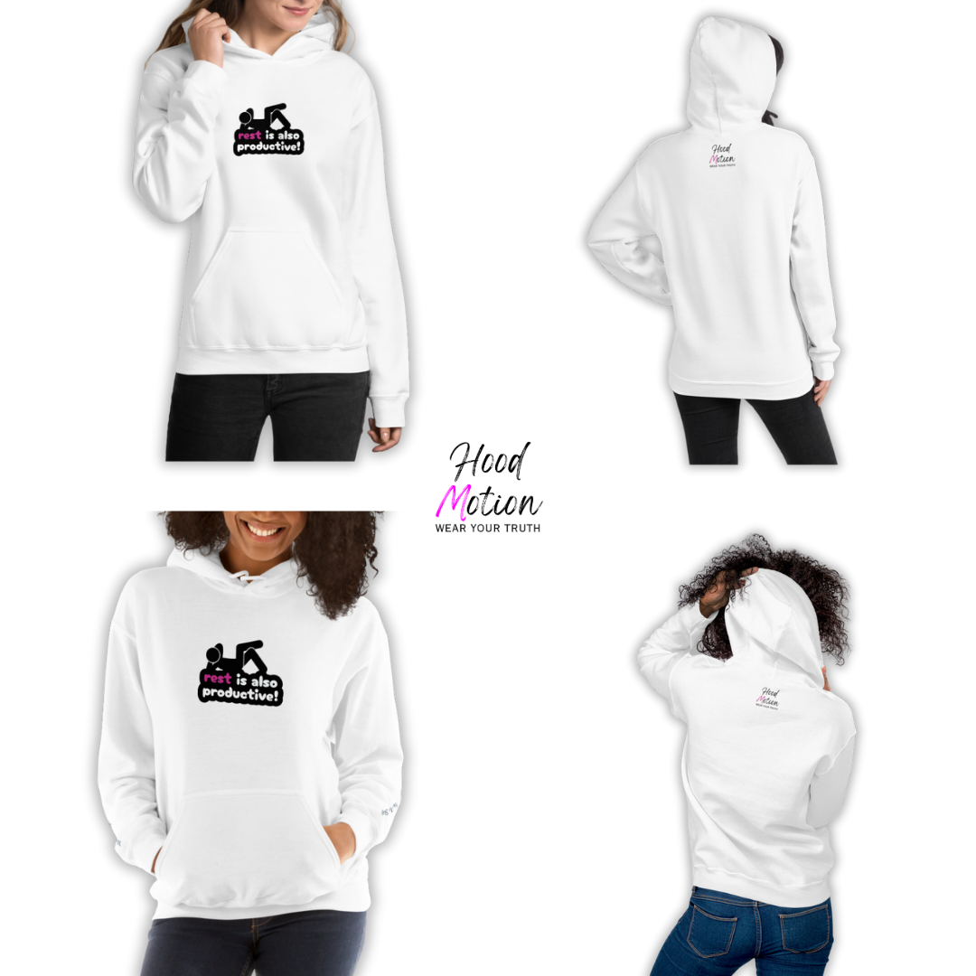 Rest Is Also Productive - Unisex Hoodie (with Wrist Embroidery)