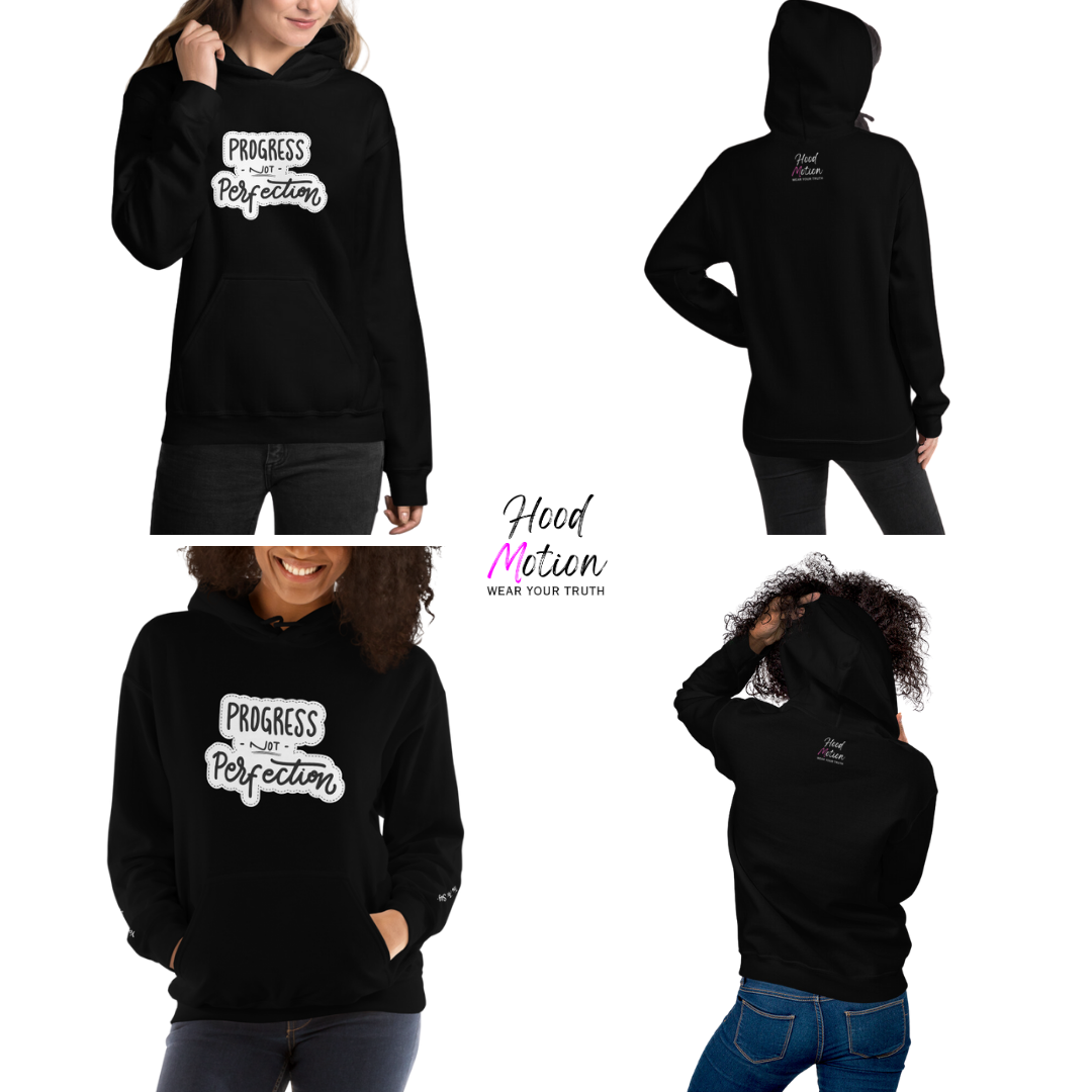 Progress NOT Perfection - Unisex Hoodie (with Wrist Embroidery)