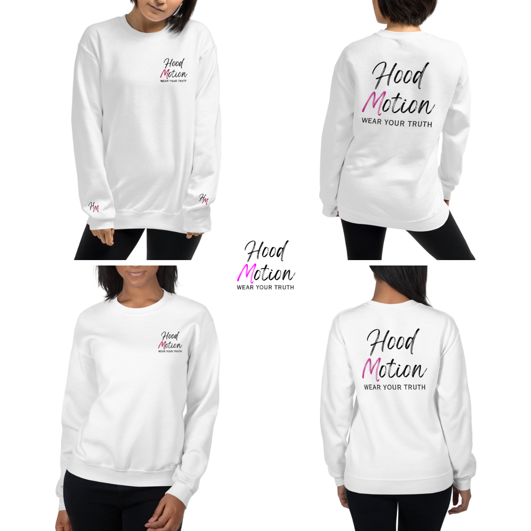 Hood Motion - Unisex Sweatshirt (with Left Chest and Wrist Embroidery + Back Print)