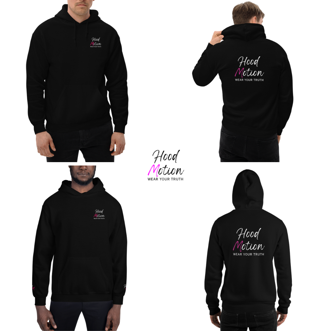 Hood Motion - Unisex Hoodie (with Left Chest and Wrist Embroidery + Back Print)