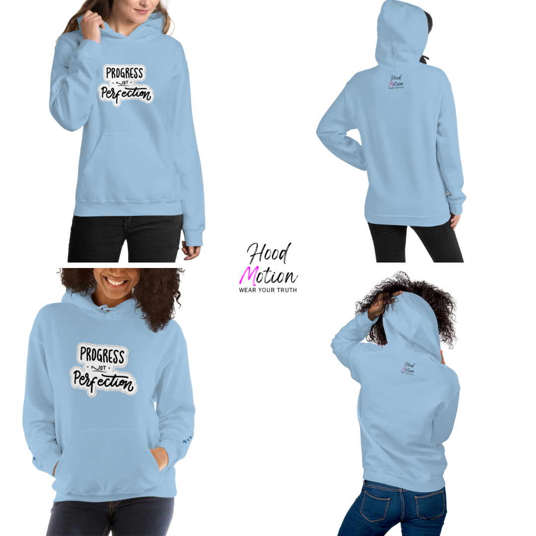 Progress NOT Perfection - Unisex Hoodie (with Wrist Embroidery)