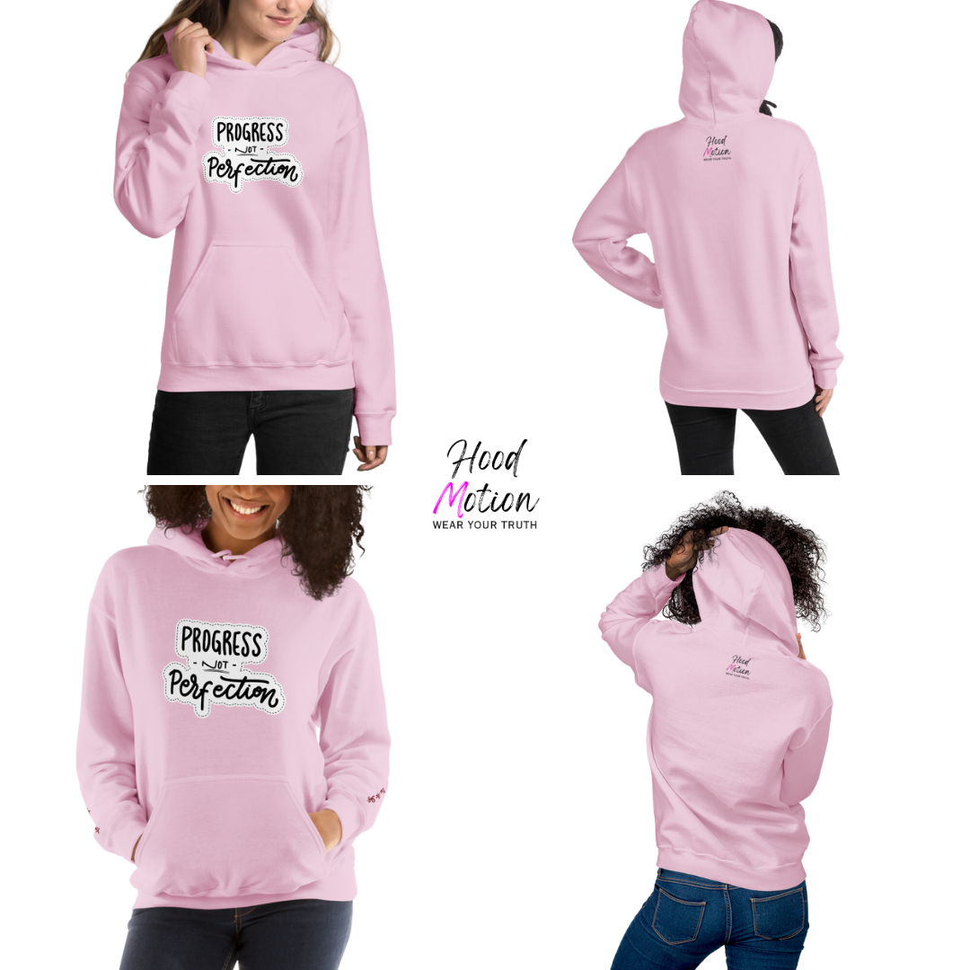 Progress NOT Perfection - Unisex Hoodie (with Wrist Embroidery)