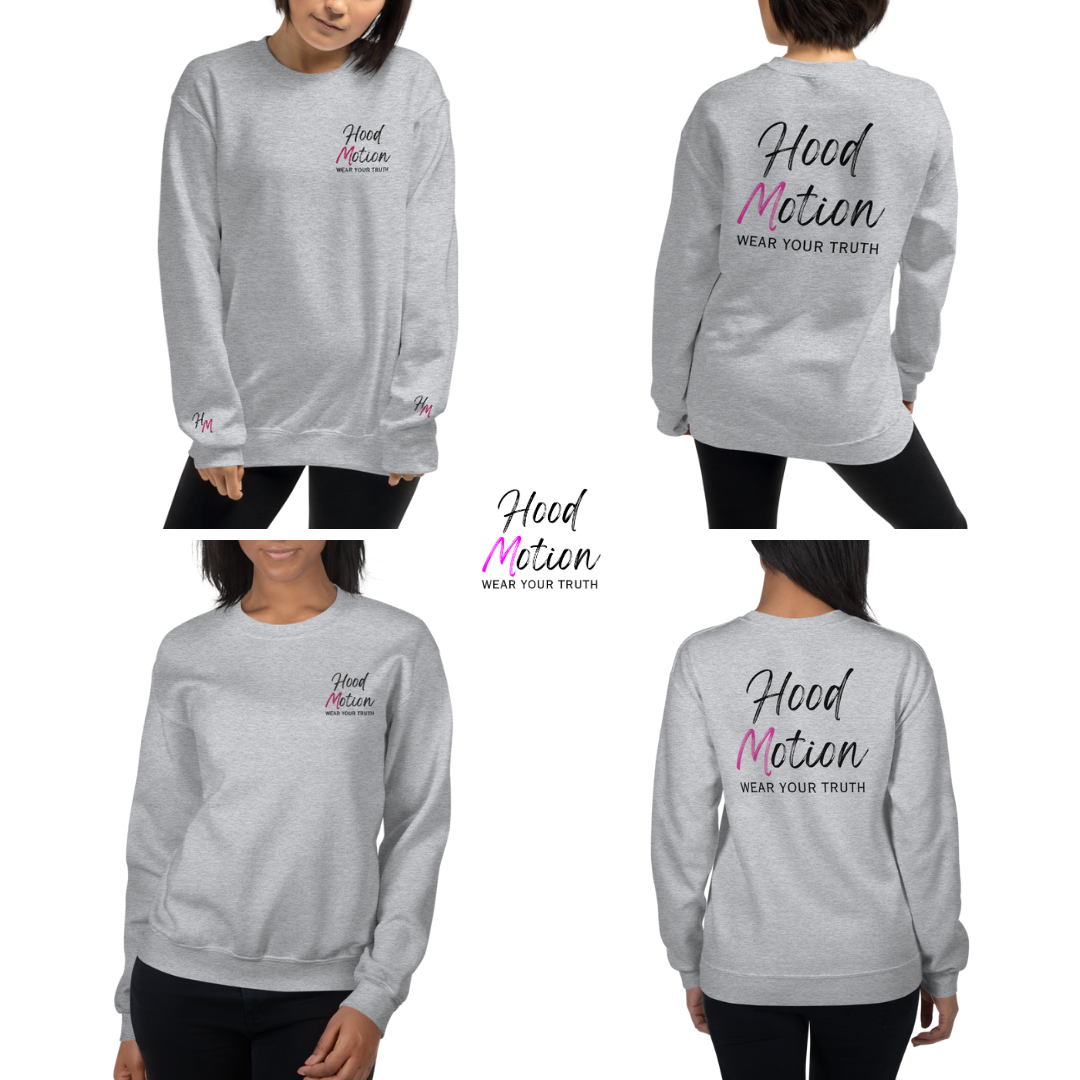 Hood Motion - Unisex Sweatshirt (with Left Chest and Wrist Embroidery + Back Print)
