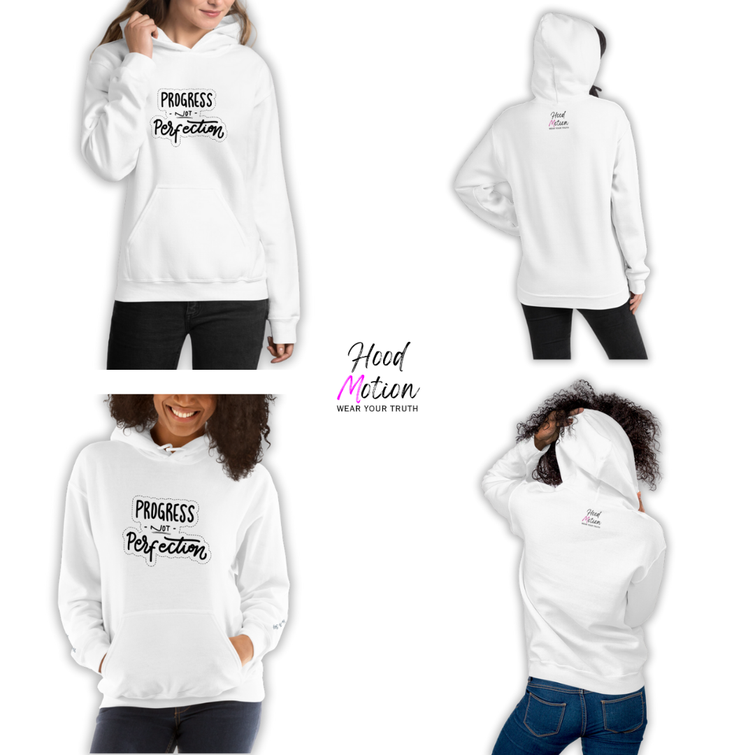 Progress NOT Perfection - Unisex Hoodie (with Wrist Embroidery)
