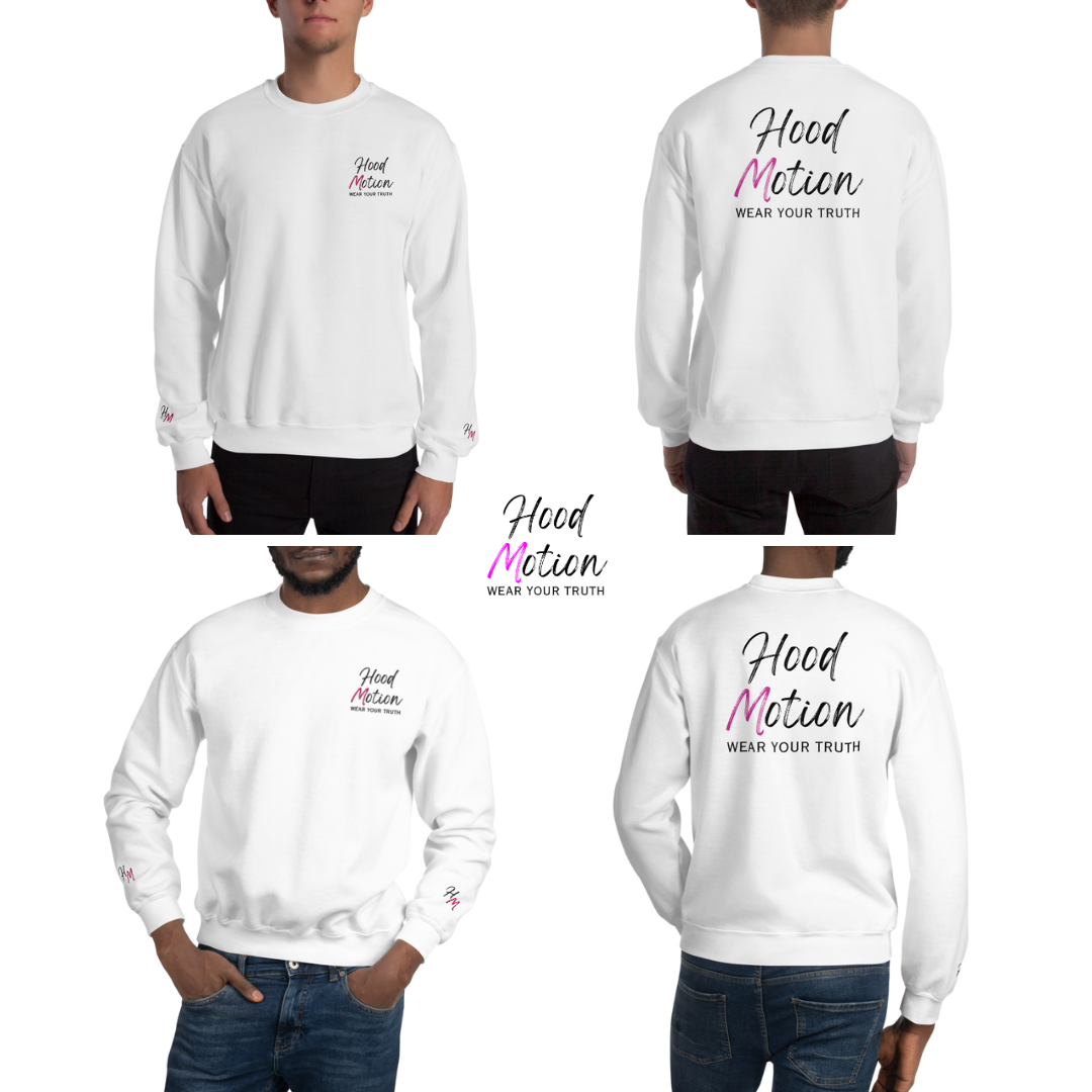 Hood Motion - Unisex Sweatshirt (with Left Chest and Wrist Embroidery + Back Print)