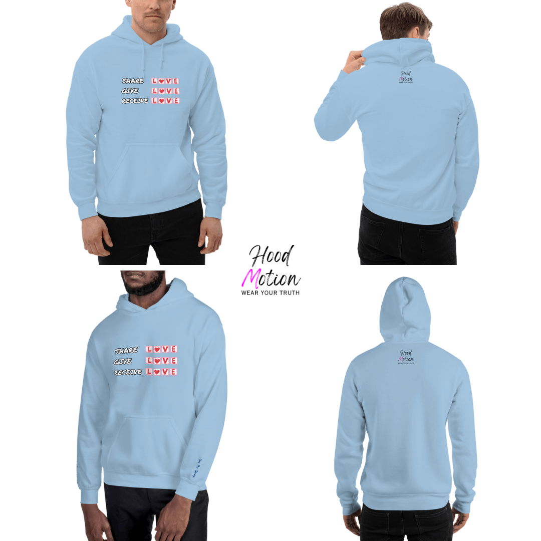 Share Give Receive Love - Unisex Hoodie (with Wrist Embroidery)