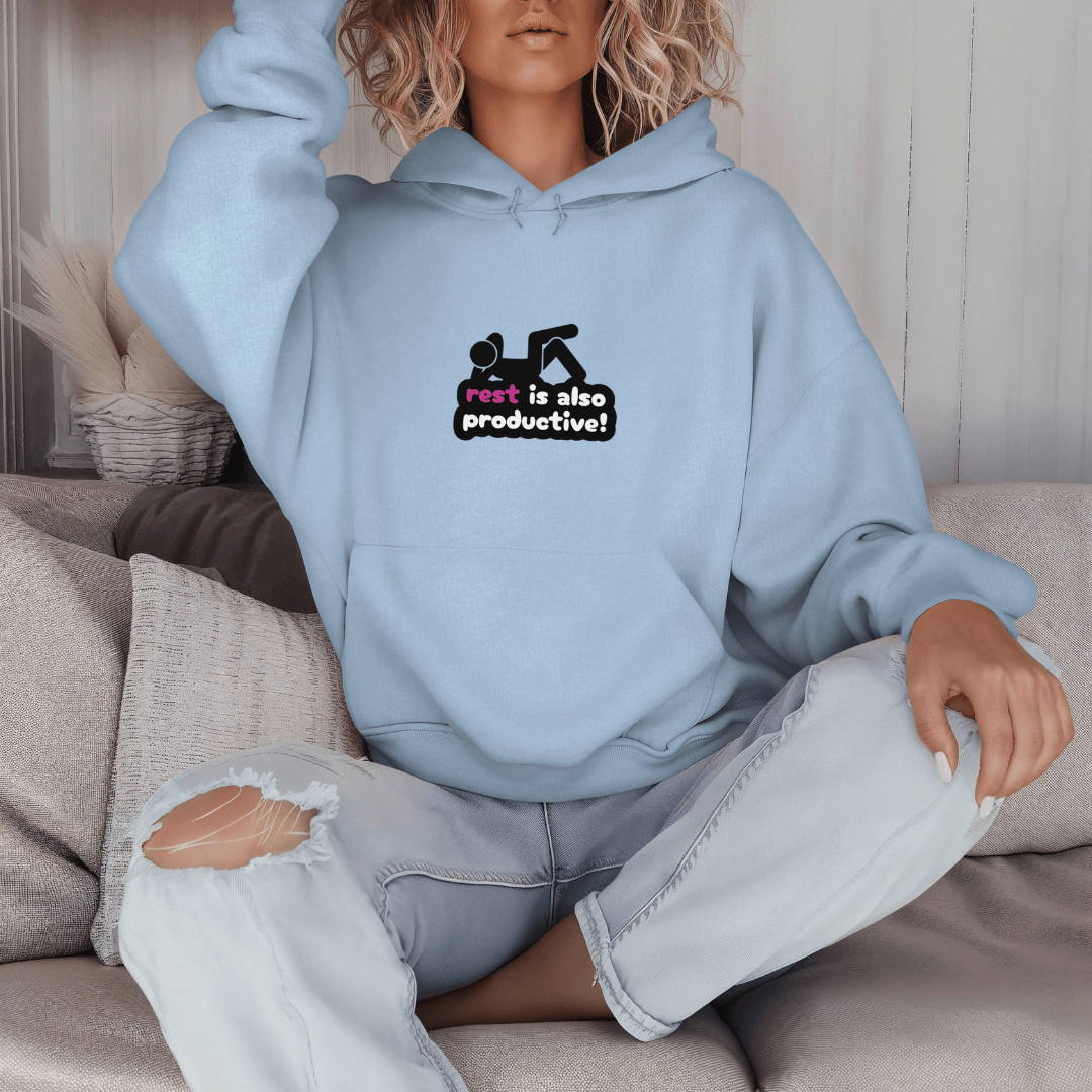 Rest Is Also Productive - Unisex Hoodie (with Wrist Embroidery)