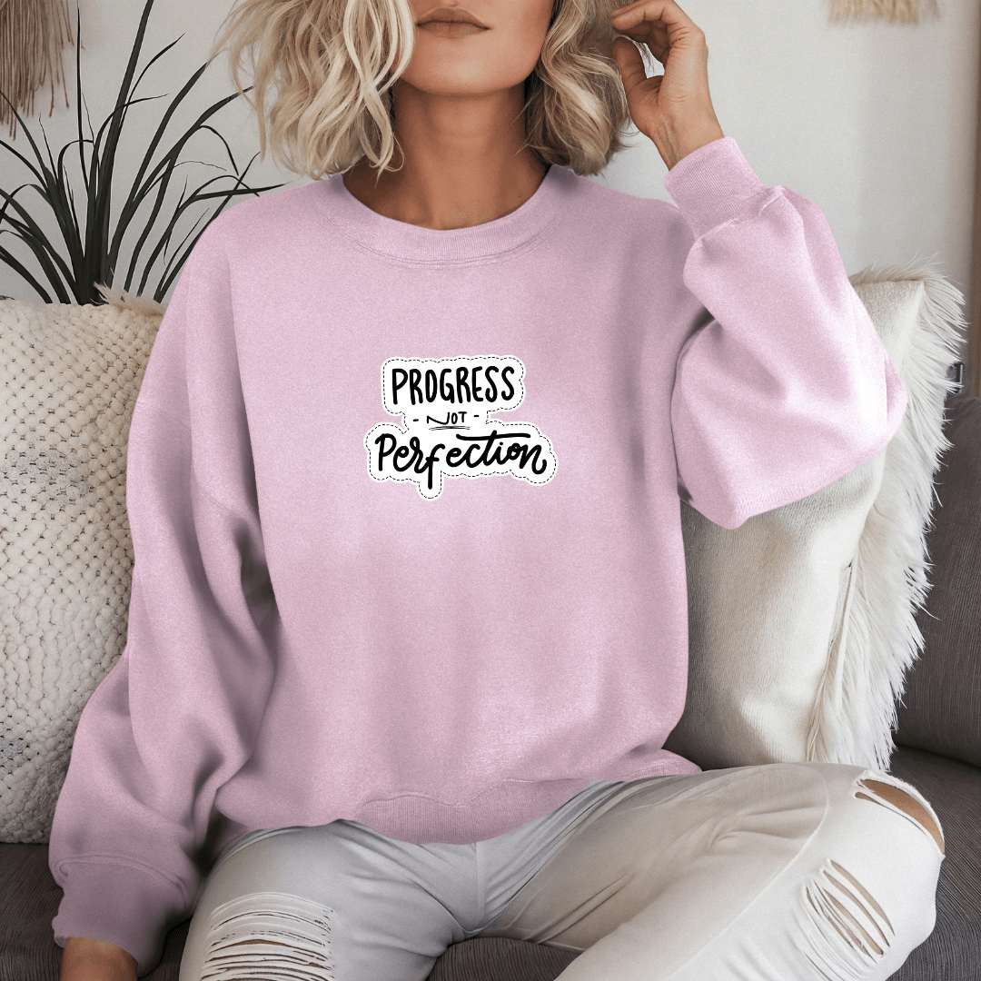 Progress NOT Perfection - Unisex Sweatshirt (with Wrist Embroidery)