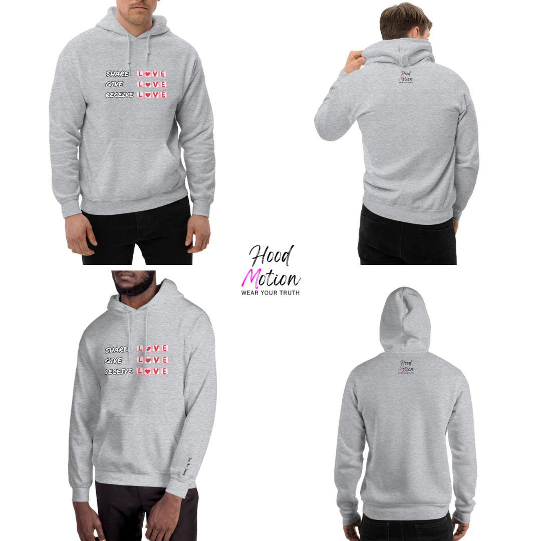 Share Give Receive Love - Unisex Hoodie (with Wrist Embroidery)