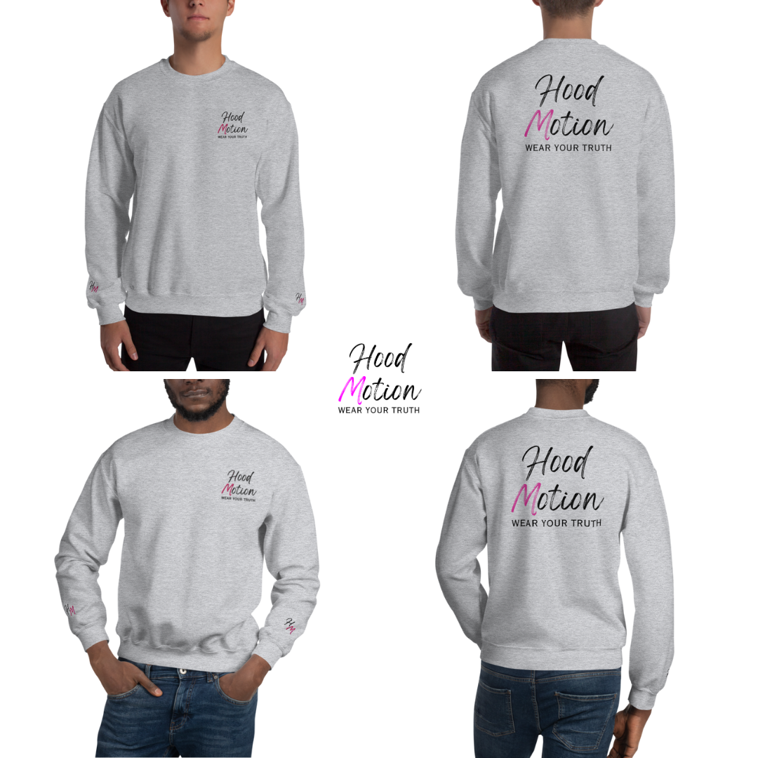 Hood Motion - Unisex Sweatshirt (with Left Chest and Wrist Embroidery + Back Print)