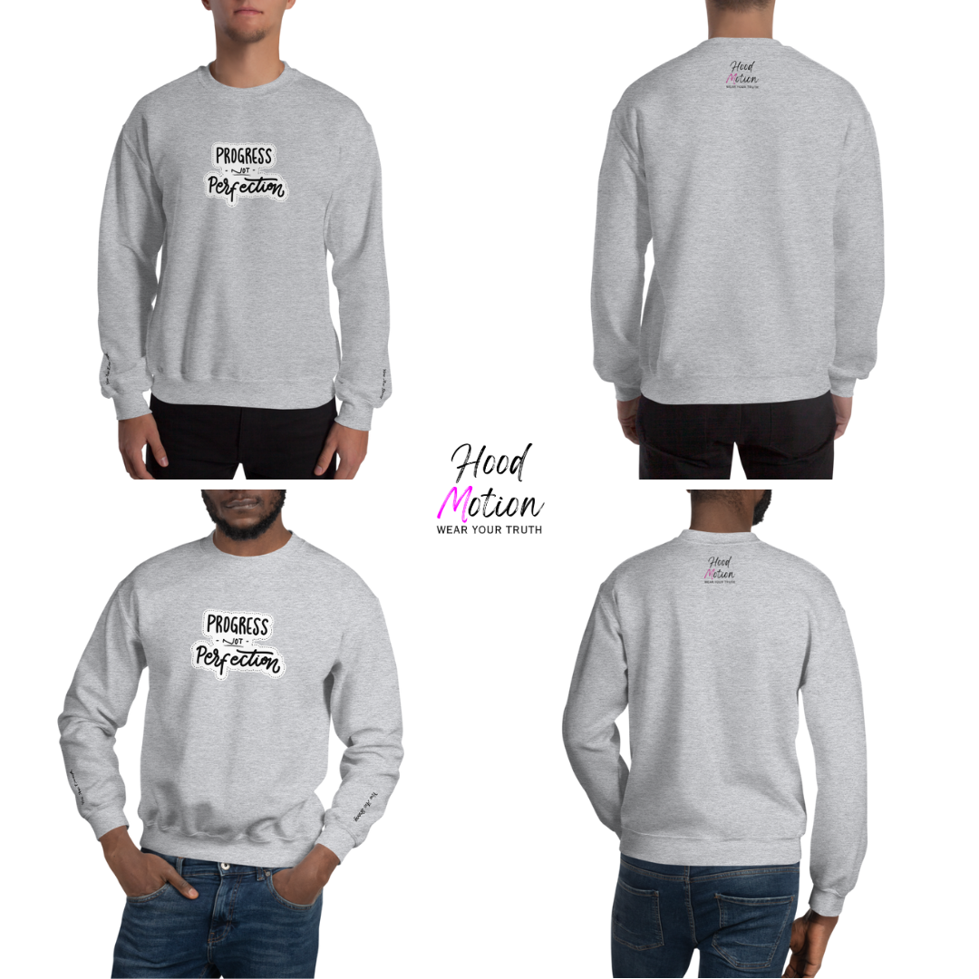 Progress NOT Perfection - Unisex Sweatshirt (with Wrist Embroidery)