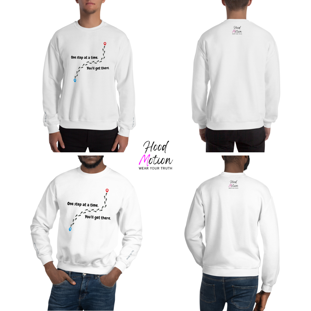 One Step At a Time - Unisex Sweatshirt (with Wrist Embroidery)