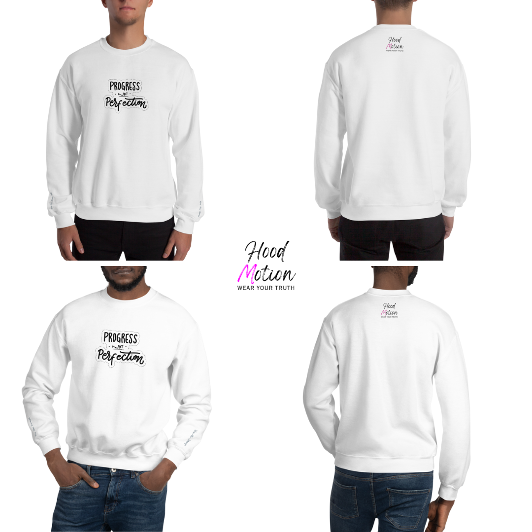 Progress NOT Perfection - Unisex Sweatshirt (with Wrist Embroidery)