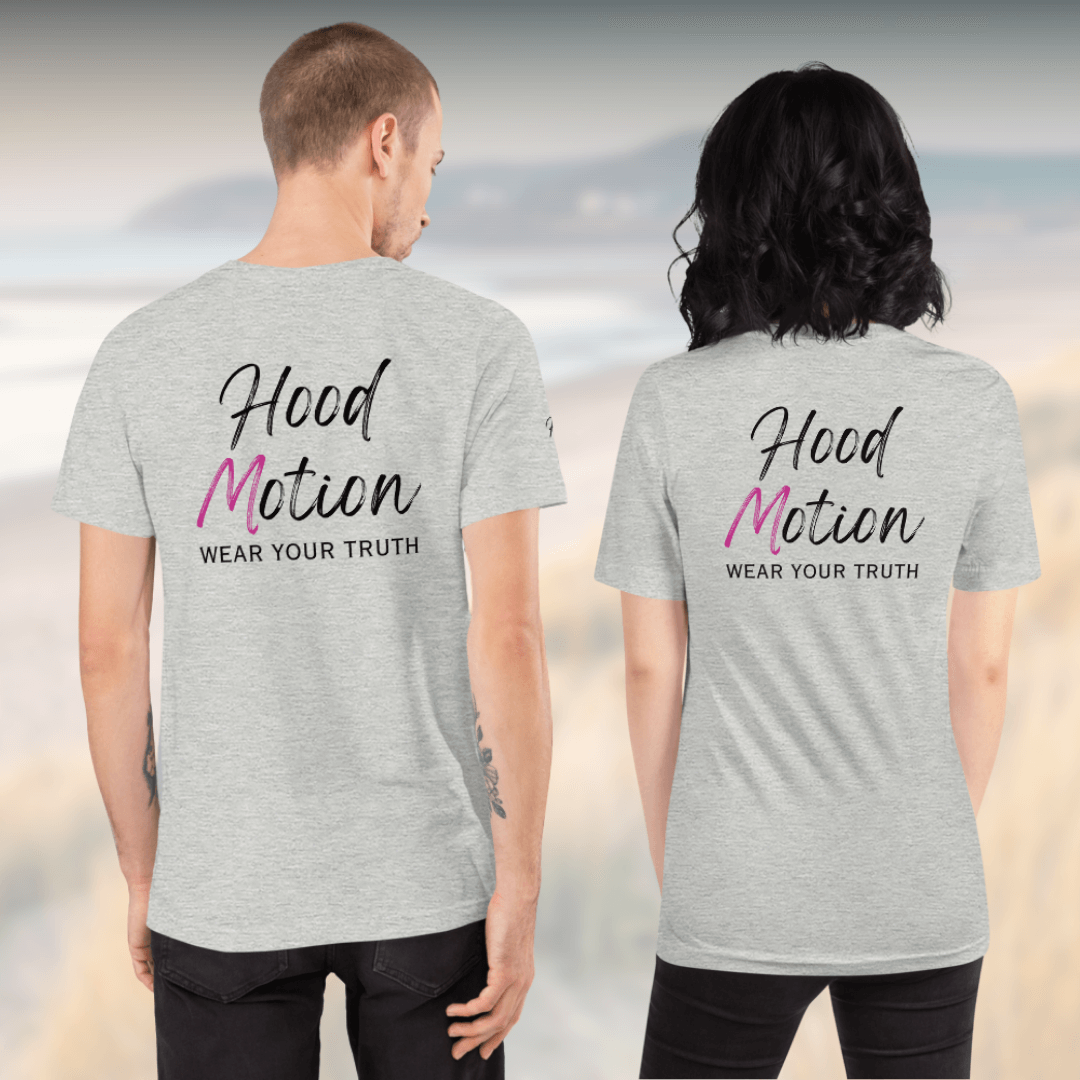 Hood Motion - Unisex T-Shirt (with Left Chest and Sleeve Embroidery + Back Print)