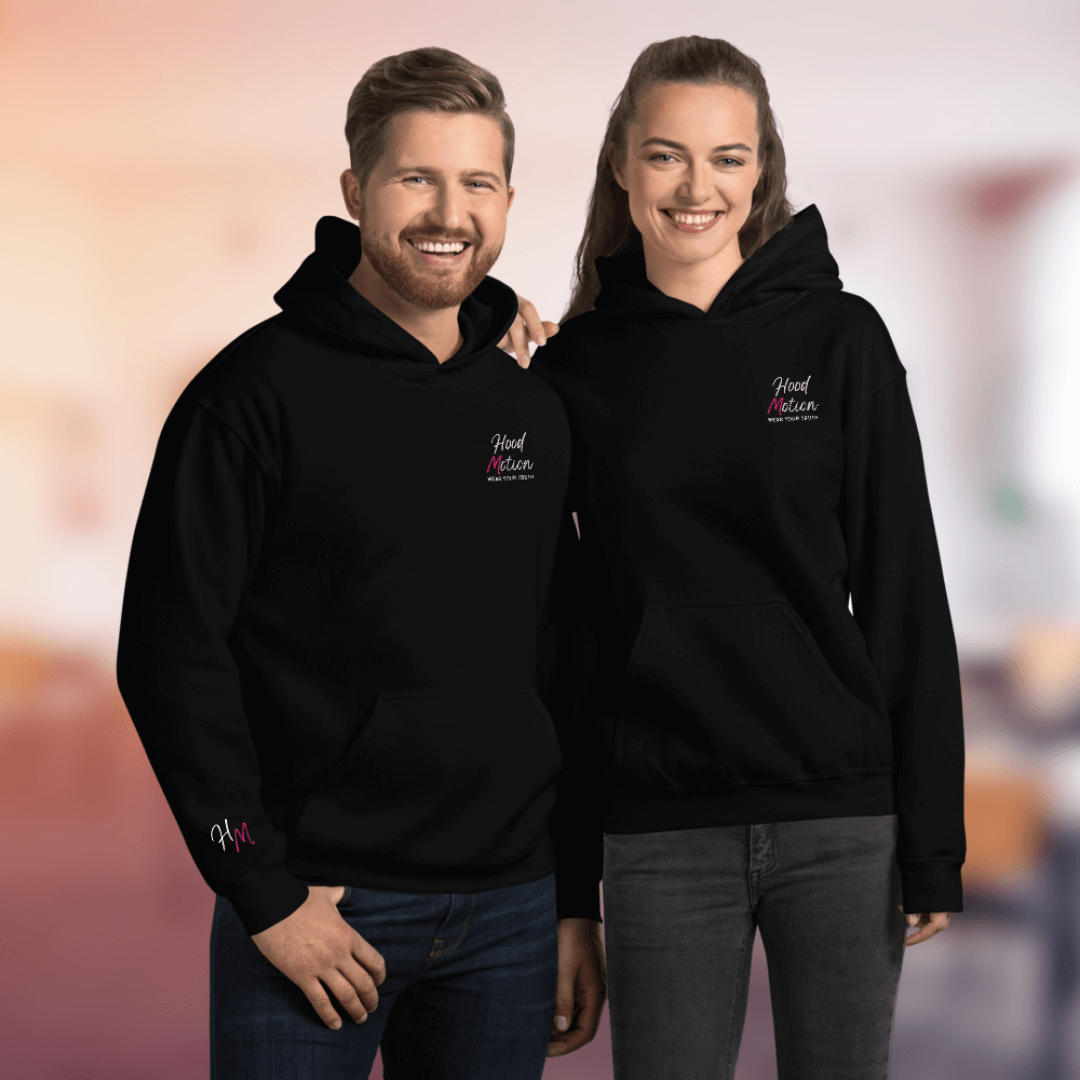Hood Motion - Unisex Hoodie (with Left Chest and Wrist Embroidery + Back Print)