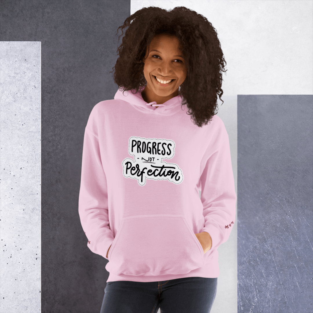 Progress NOT Perfection - Unisex Hoodie (with Wrist Embroidery)
