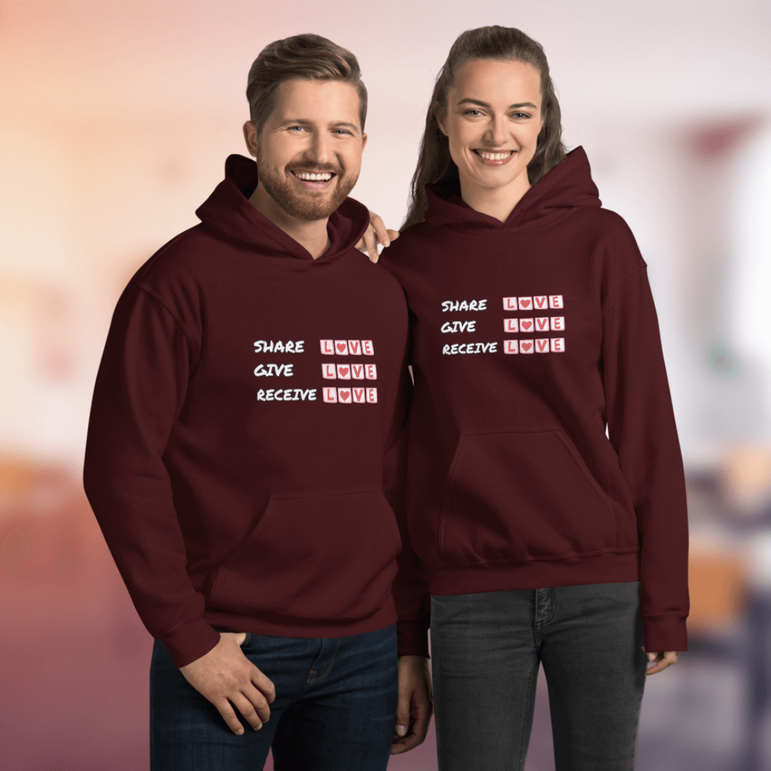 Share Give Receive Love - Unisex Hoodie