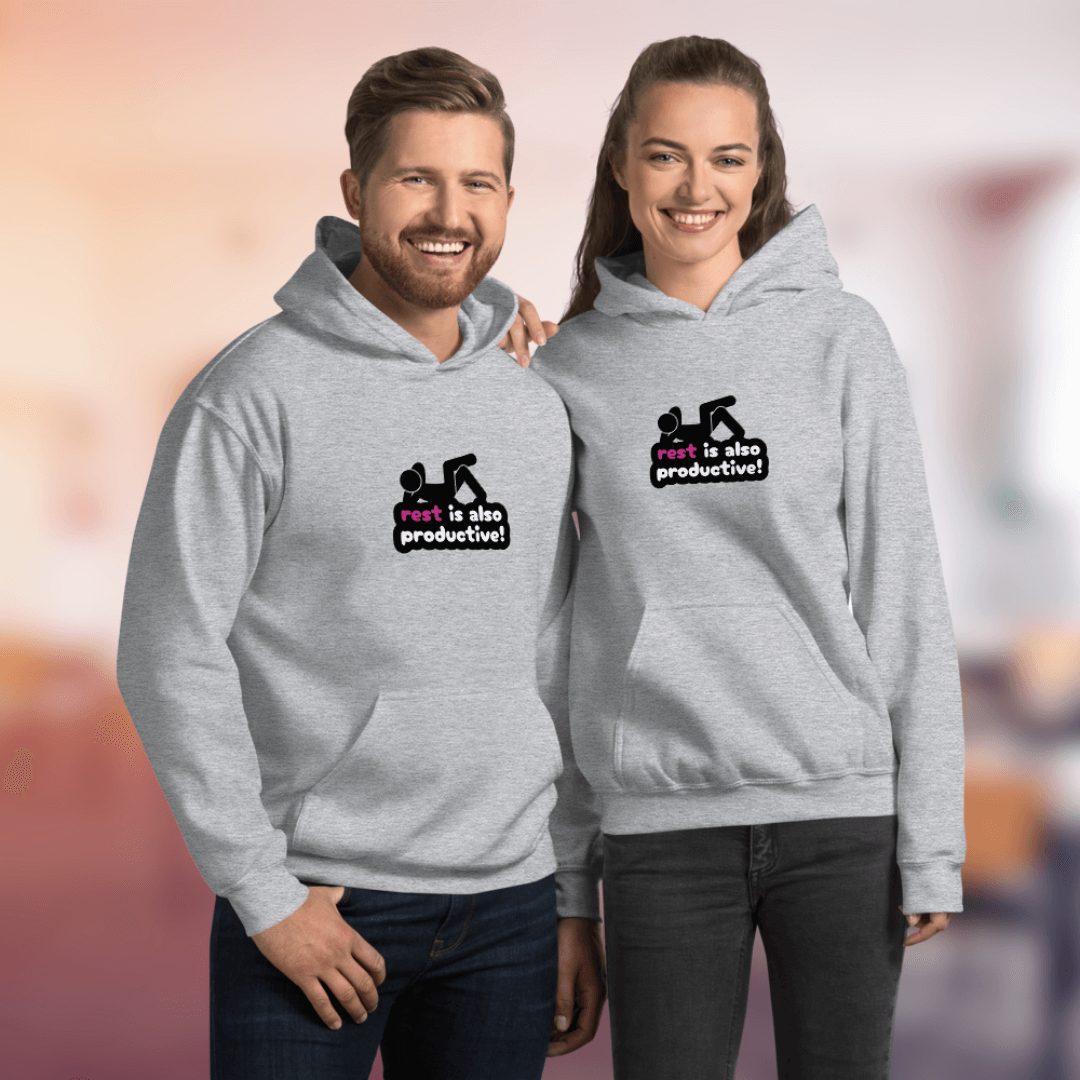 Rest Is Also Productive - Unisex Hoodie (with Wrist Embroidery)