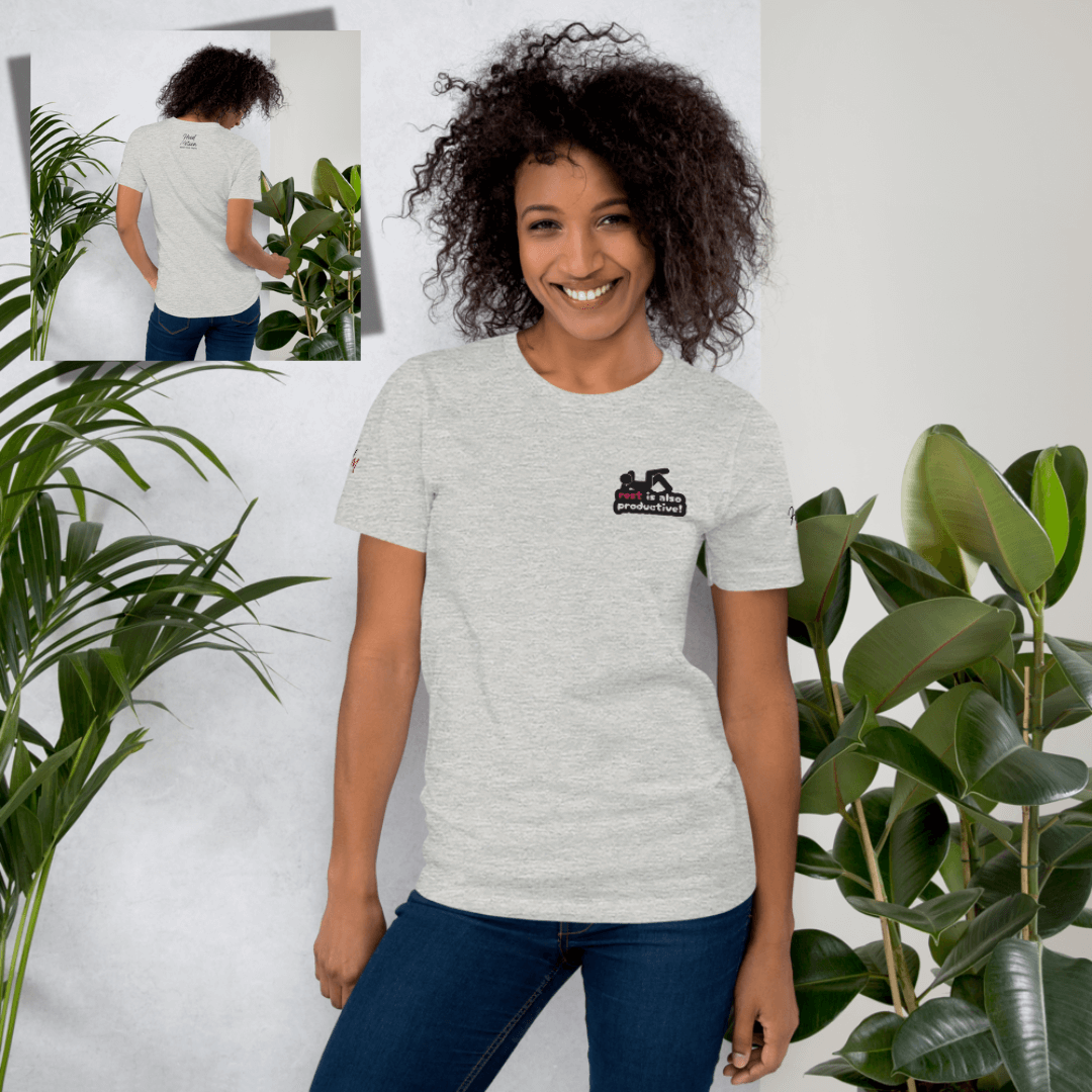 Rest Is Also Productive - Unisex T-Shirt (with Left Chest and Sleeve Embroidery)