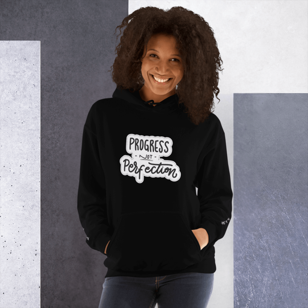 Progress NOT Perfection - Unisex Hoodie (with Wrist Embroidery)