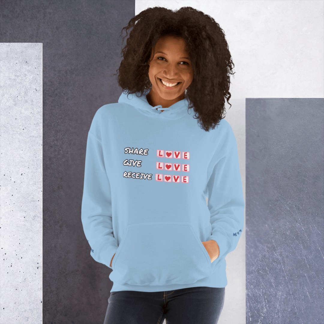 Share Give Receive Love - Unisex Hoodie (with Wrist Embroidery)