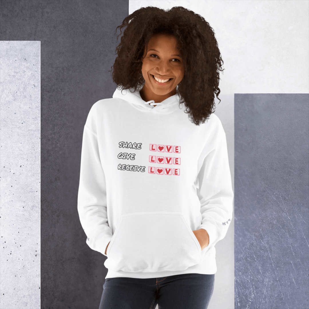 Share Give Receive Love - Unisex Hoodie (with Wrist Embroidery)