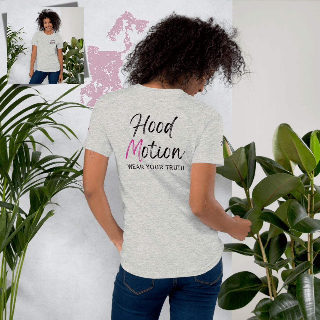Hood Motion - Unisex T-Shirt (with Left Chest and Sleeve Embroidery + Back Print)