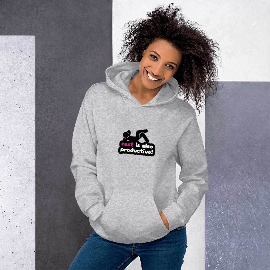 Rest Is Also Productive - Unisex Hoodie (with Wrist Embroidery)
