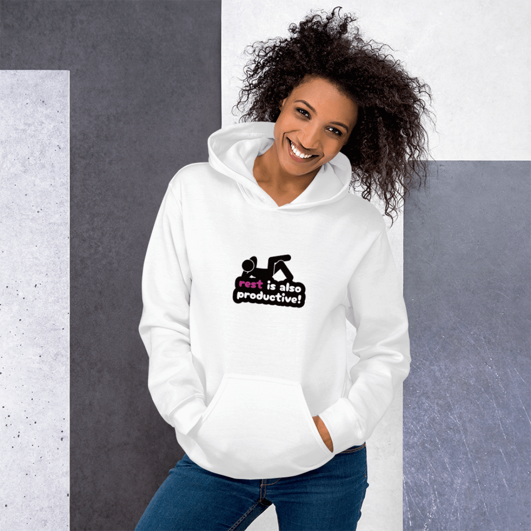 Rest Is Also Productive - Unisex Hoodie (with Wrist Embroidery)