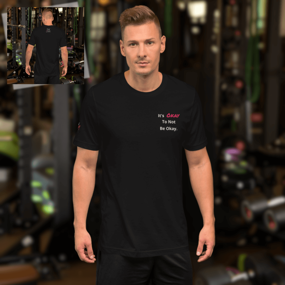 It's Okay to not be Okay v2 - Unisex T-shirt (with Left Chest and Sleeve Embroidery)