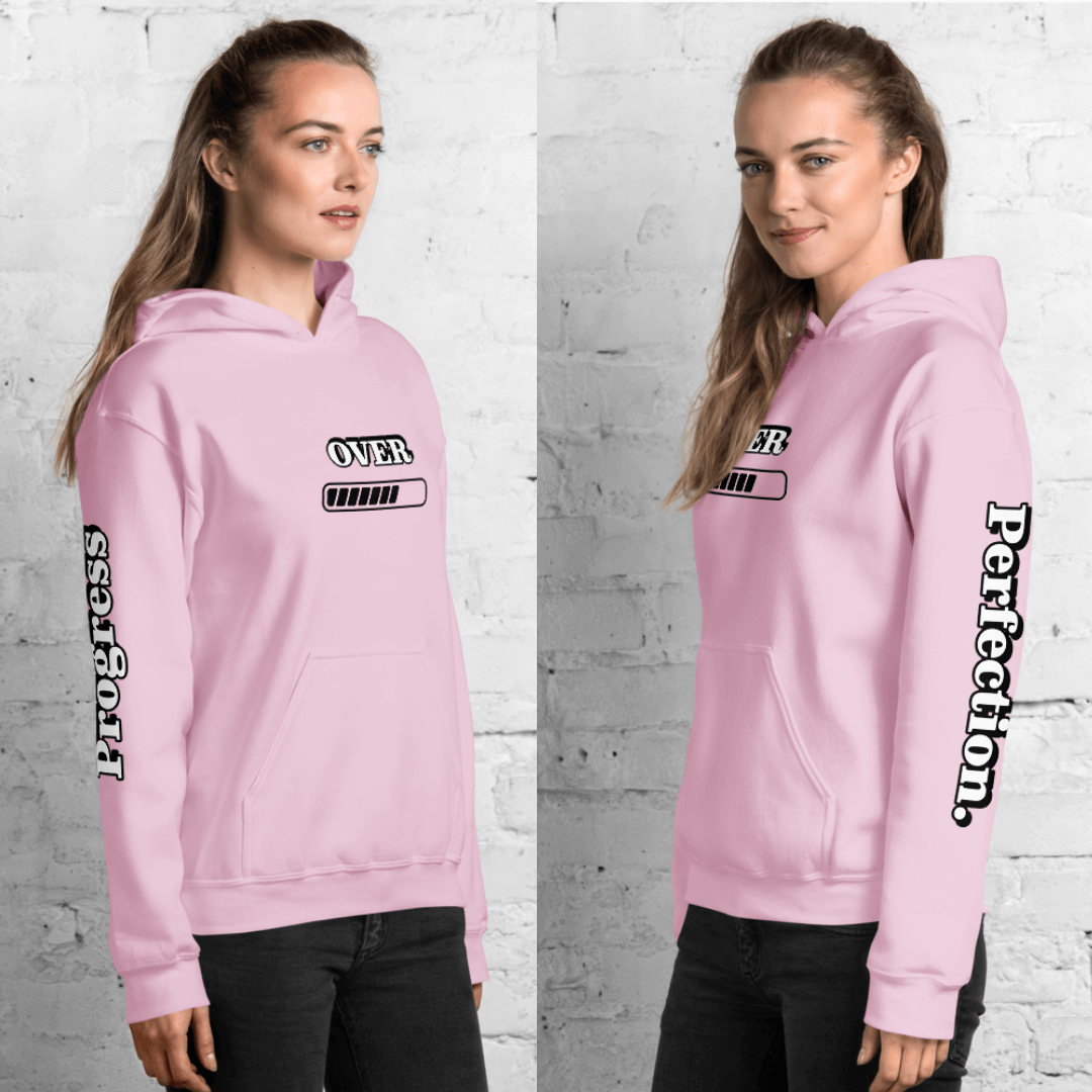 Progress OVER Perfection - Unisex Hoodie (with Sleeve Printing)