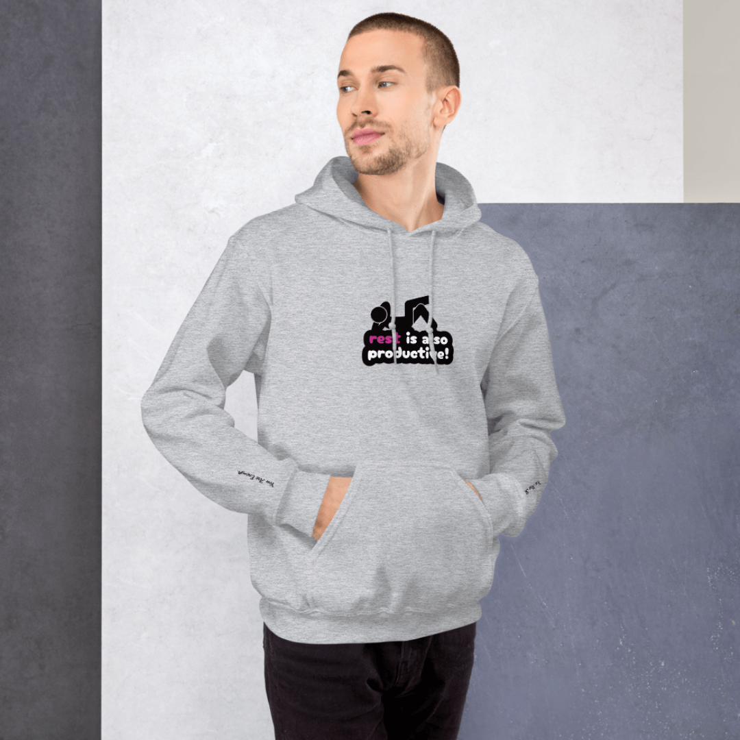 Rest Is Also Productive - Unisex Hoodie (with Wrist Embroidery)